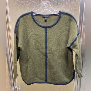 J Crew Sweater Women's PS Green Tunic 100% Wool Petite Small